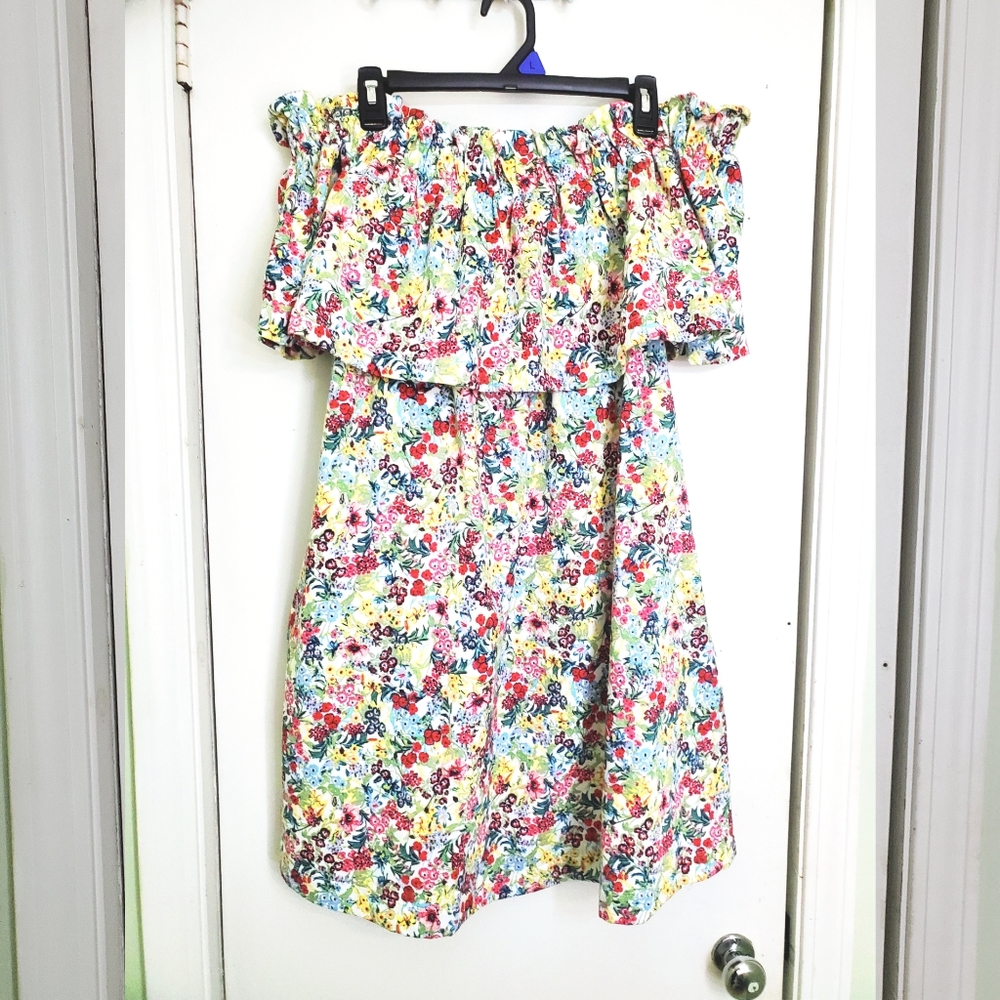 H&M Floral Off the Shoulder Mini Dress